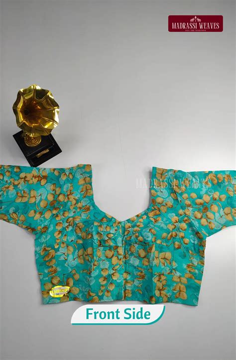 Readymade Floral Printed Blouse - Blue – Madrassi Weaves