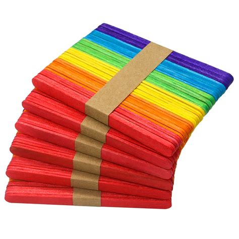 Amazon.com: WISYOK 240 Pcs Colored Popsicle Sticks for Crafts, 4.5 Inch ...