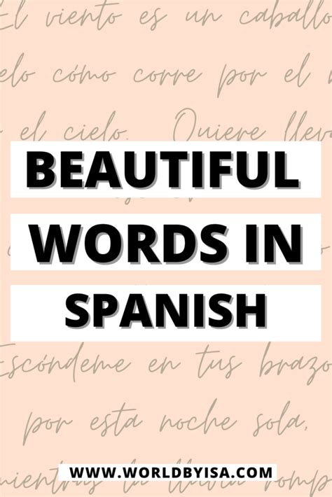 85+ Most Beautiful Spanish Words - World by Isa