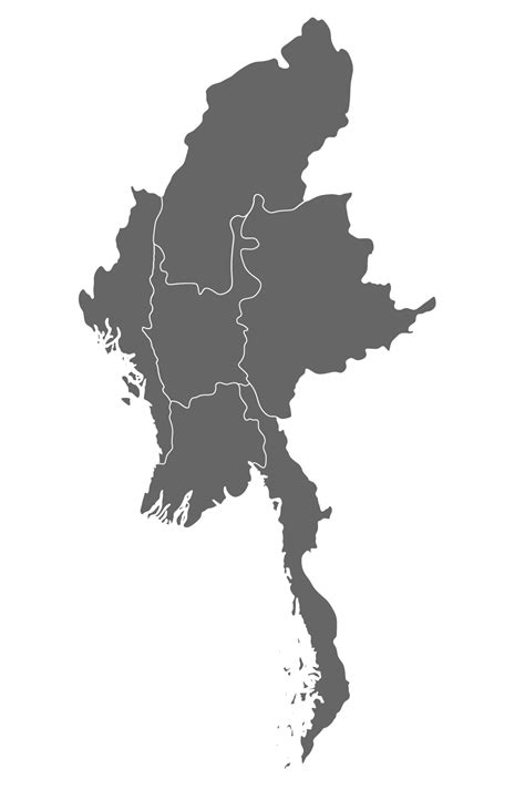 Myanmar map with six regions on transparent background 22797785 PNG