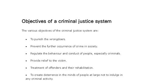 Criminal justice system objectives and reforms in India - Studocu