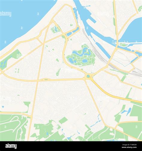 Printable map of Ostend , Belgium with main and secondary roads and ...