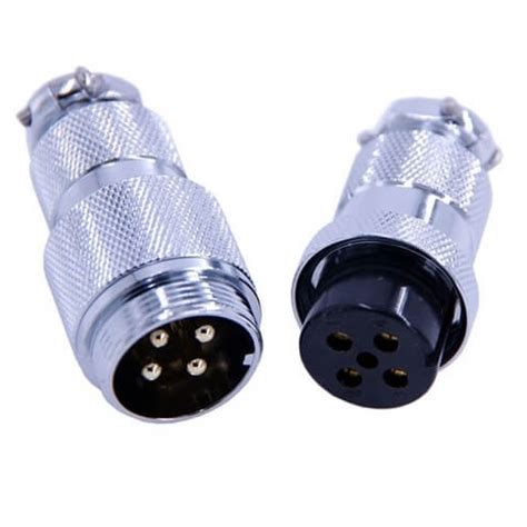 4 Pin Metal Circular Connector Male Female Set 10A Greatselec | The ...