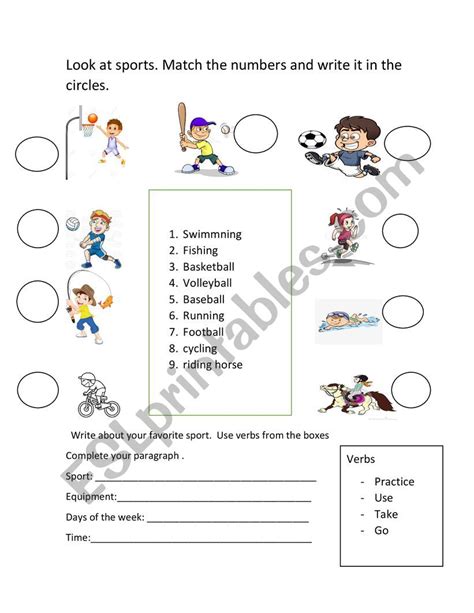 Playing Sports Worksheet 的图像结果