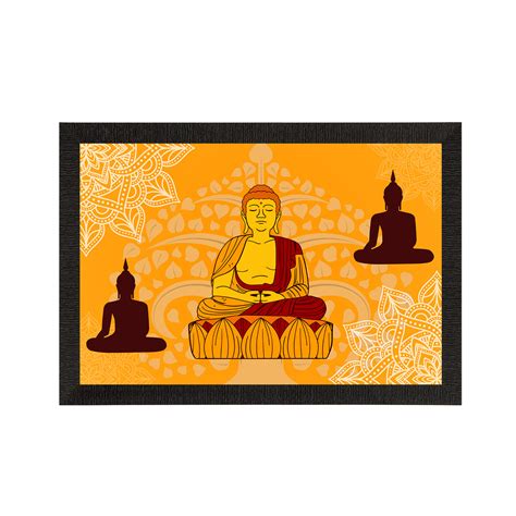 Meditating Lord Buddha Satin Matt Texture UV Art Painting - eCraftIndia ...