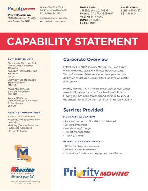 Capabilities Statement Template - Content Calendar Template
