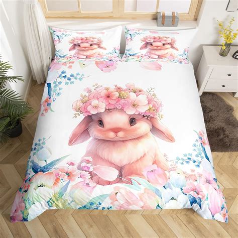 Amazon.com: Feelyou Cute Rabbit Bedding Set Twin Size Kids Cartoon ...