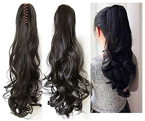 GLAN Synthetic Hair Claw Clip Ponytail Wavy Hair Extensions for Girls ...