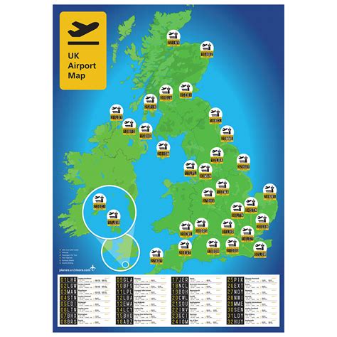 UK International Airports Poster (folded) - Football Ground Map