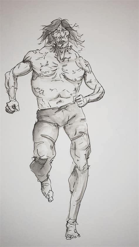 A drawing of book accurate frankenstein's monster I did with micron and ...