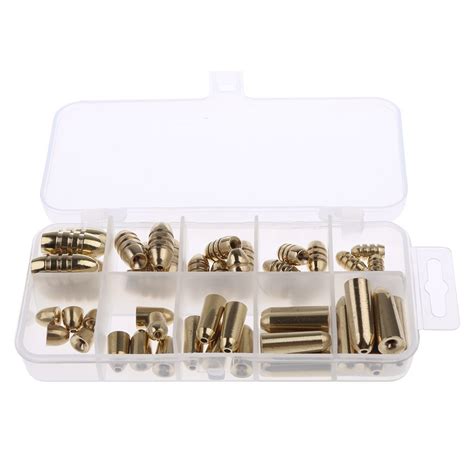 Buy Cyruss 50 Pieces Bullet Shape Brass Fishing Tackle Box Set Fishing ...