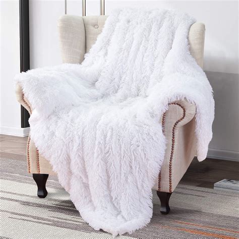 White Fluffy Blanket For Bed at George Hawley blog