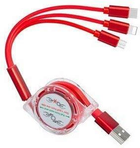 Welltech Micro USB Cable 3 A 1.2 m Metal 3-in-1 Retractable USB ...