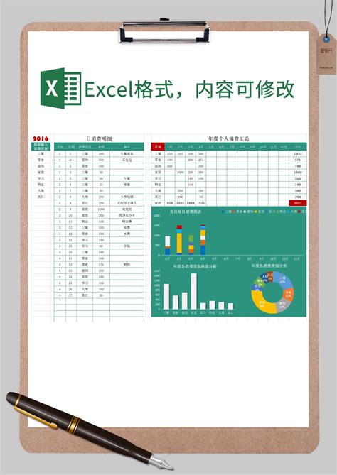 简单简约销售费用明细表EXCEL模板下载_EXCEL_图客巴巴