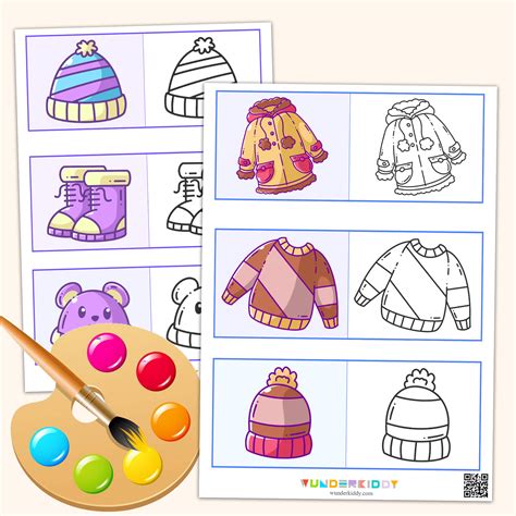Winter Clothes Coloring Pages Printable PDF