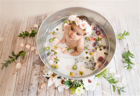 Amazing Baby Milestone Milk Bath Photography You will Want