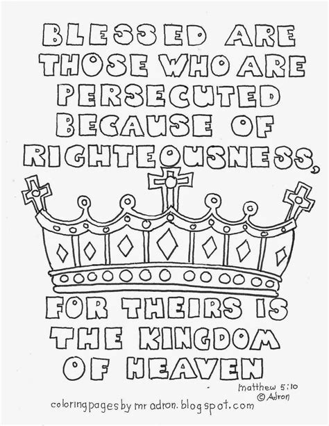 Coloring Pages for Kids by Mr. Adron: Blessed are the Persecuted ...