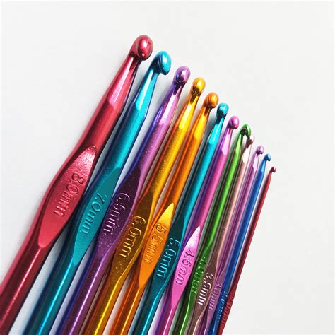 12pcs Multicolor Aluminum Crochet Hooks | Knitting Needle | Crochet ...