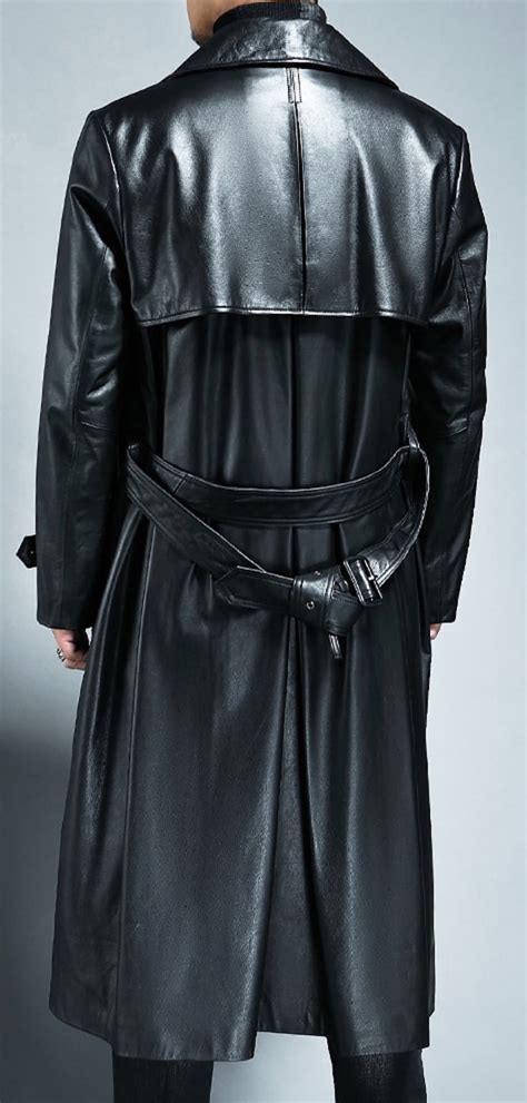 Men Handmade Genuine Cow Leather Trench Coat Winters Long Coat - Etsy UK