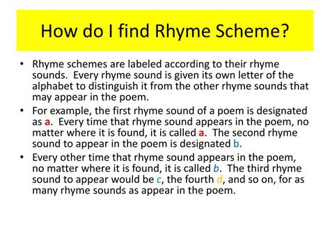 PPT - Rhyme Scheme PowerPoint Presentation, free download - ID:2452945