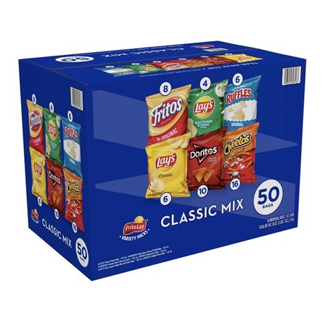 Buy Frito Lay Classics Variety Pack 50 ct 1 oz - Doritos Cheetos Fritos ...