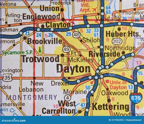 Map Image of Dayton, Ohio stock image. Image of lebanon - 311922255