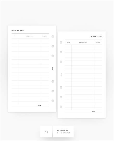 Minimalist Income Tracker Planner Inserts - 8Lotus