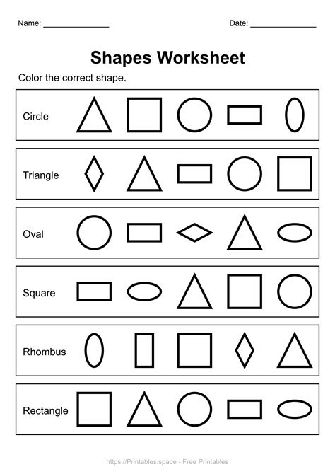 Color Shapes Worksheet Free Printable - Free Printables