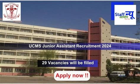UCMS Junior Assistant Recruitment 2024, Apply Online for 29 vacancies ...