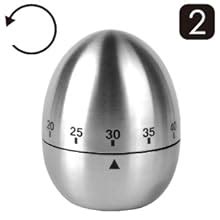 LIMBANI BROTHERS Egg Shape Kitchen Timer Cute Manual,Stainless Steel ...