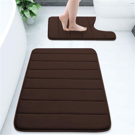 Buganda Memory Foam Bathroom Rugs Sets 2, 24"x16" Bath Mats and 24"x20 ...