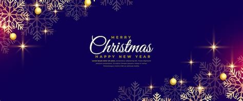 Eye catching merry christmas celebration poster with snowflake decor ...