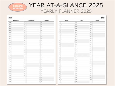 Yearly Planner 2025 - Minimalist Weekly Planner
