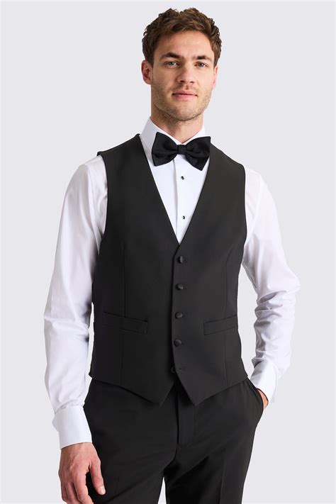 Tailored Fit Black Dress Vest | Buy Online at Moss
