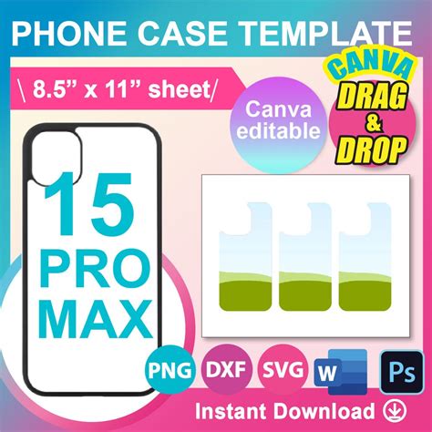 Phone Case 15 Pro Max Sublimation Template, Canva, SVG, PNG, PSD ...
