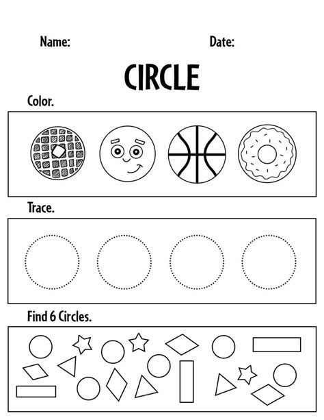 Free Circle Worksheets for Preschool! ⋆ The Hollydog Blog | Shape worksheets for preschool ...