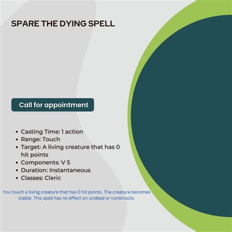 Spare the Dying 5e (5th edition) Spell in DnD Spell