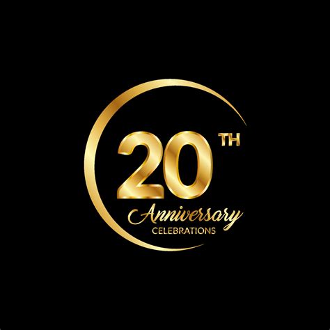 20 years anniversary. Anniversary template design concept with golden ...