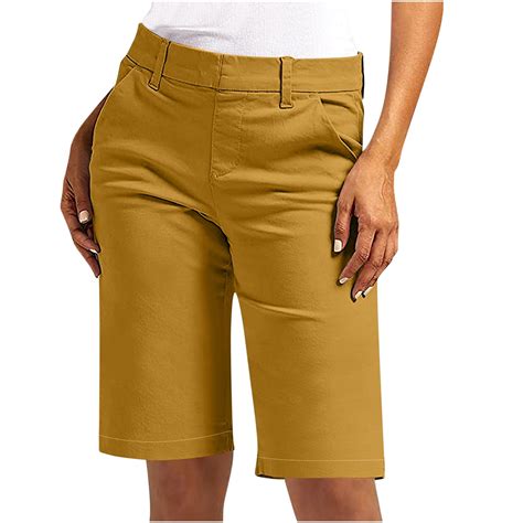 Summer Clearance!Iyufng Plus Size Womens Shorts Knee Length Straight ...