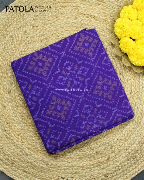 Handwoven Panchanda Design Purple Woolen Patola Shawls – Rajendra.co