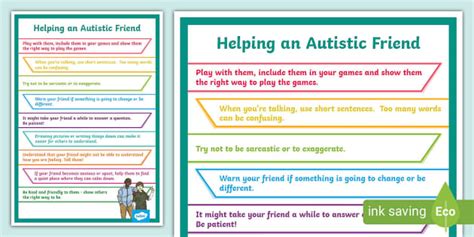 Helping an Autistic Friend Display Poster