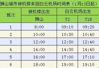 2023佛山白云机场大巴时刻表-候机楼时刻表_旅泊网