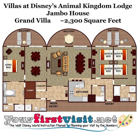 Animal Kingdom Lodge 2 Bedroom Villa Floor Plan Disney's Animal
