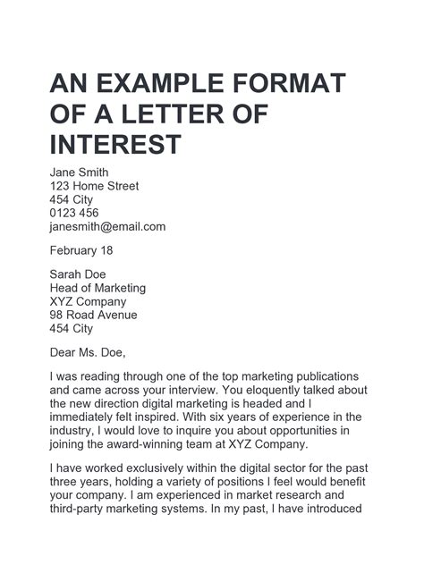 30 Editable Letter of Interest for a Job Templates - TemplateArchive