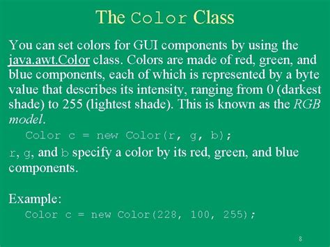 Image result for GUI Java Color