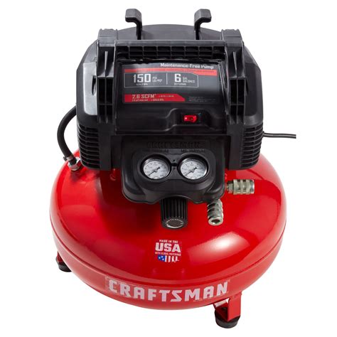 CRAFTSMAN 6-Gallon Portable Electric 150 PSI Pancake Air Compressor with Accessories Included ...
