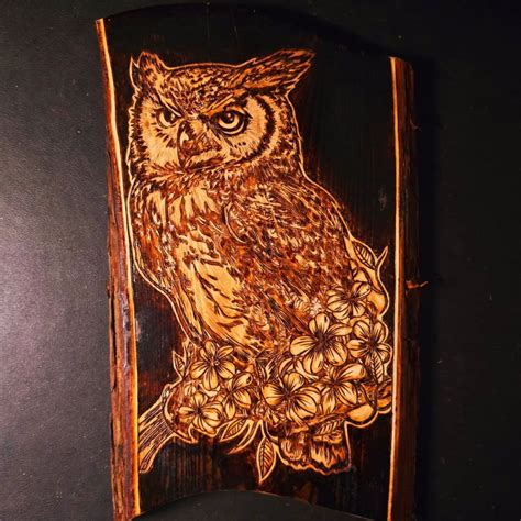 Blossomwood Guardian Owl Burnt Wood Art | Handmade