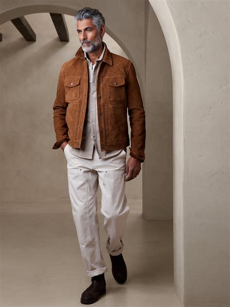 Banana Republic Heritage Suede Trucker Jacket brown - 746101012