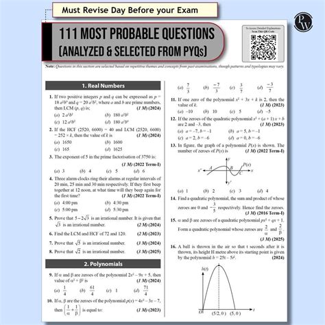 PW CBSE Class 10 Mathematics Sample Papers 2026 | 15 Papers + Mind Maps ...