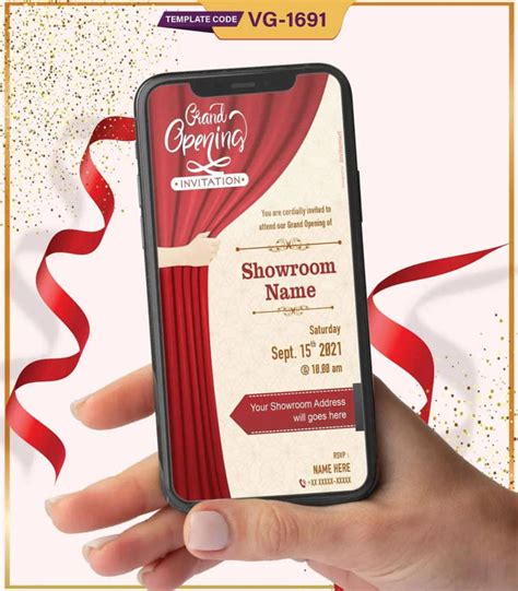 Grand Opening Invitation | Curtain Reveal Showroom Launch E-Invite | V ...